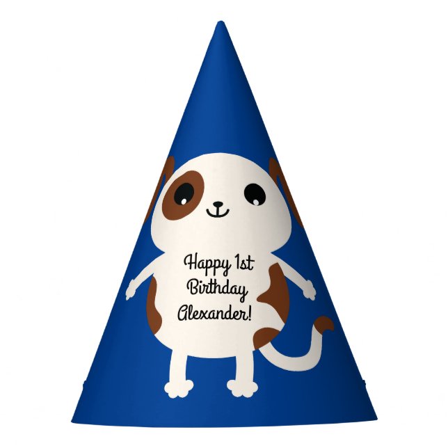 Dog Kids Birthday Party Puppy Hat (Front)
