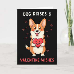 Dog Kisses And Valentine Wishes Corgi Love Card