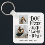 Dog Kisses Editable Color Dog Lover Keychain<br><div class="desc">Keep your keys safe and spectacular with a personalized keychain. Designed by Berry Berry Sweet,  Modern Stationery and Personalized Gifts. Visit our website at www.berryberrysweet.com to see our full product lines.</div>