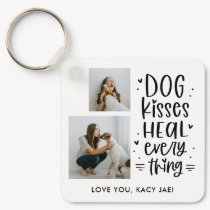 Dog Kisses Editable Color Dog Lover Keychain
