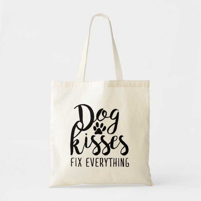 Dog Kisses Fix Everything K9 Quotes Sweet Dog Quot Tote Bag (Front)