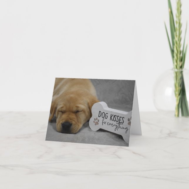 Dog Kisses Fix Everything Labrador Puppy Thank You Card (Front)