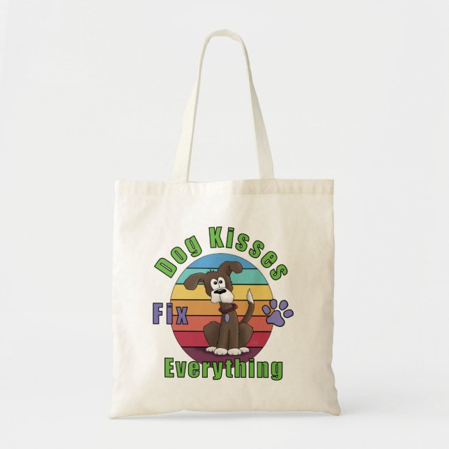 Dog Kisses Fix Everything Tote Bag (Front)