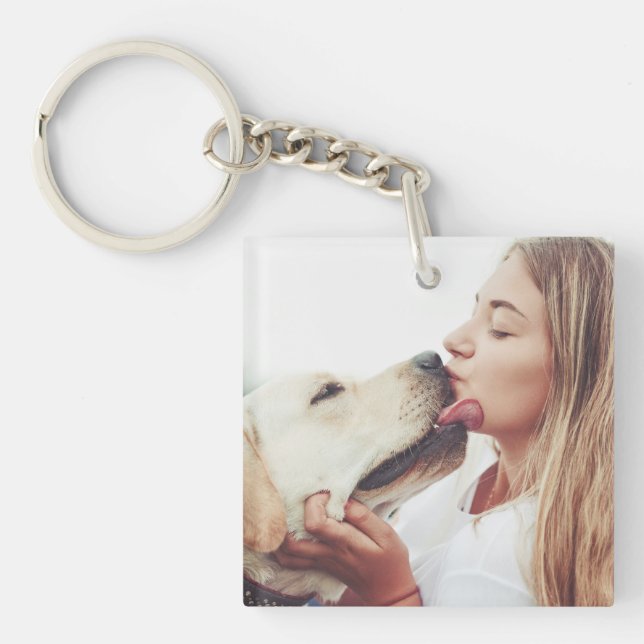 Dog Kisses Photo  Keychain (Front)