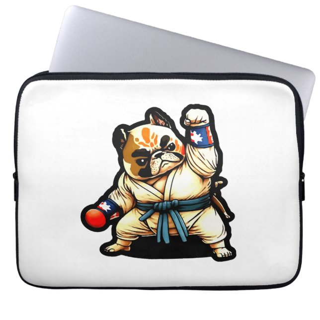 dog knows karate  laptop sleeve (Front)
