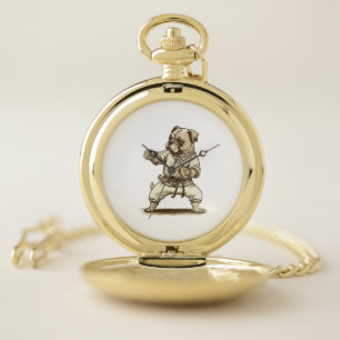 Dog Knows Karate   Pocket Watch