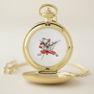 Dog Knows Karate Pocket Watch