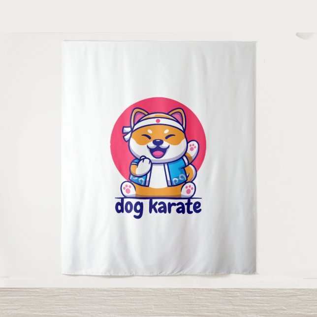 dog knows karate                tapestry (Front)