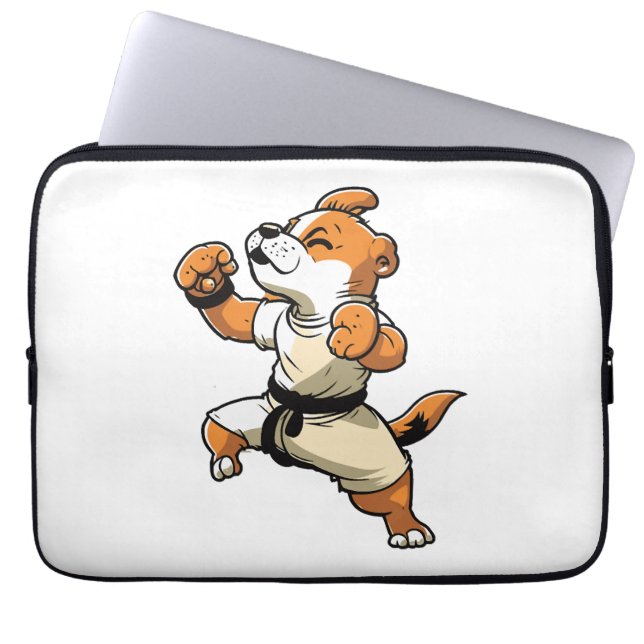 Dog Knows Karate transformed Laptop Sleeve (Front)