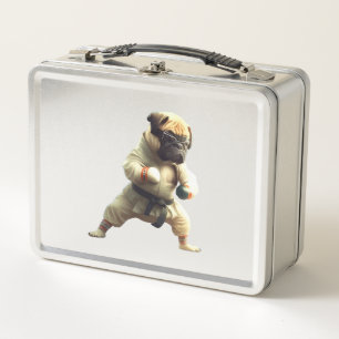 Dog Knows Karate transformed Metal Lunch Box