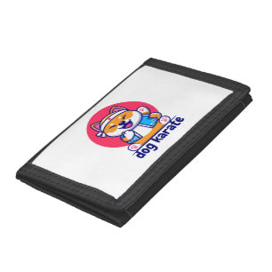 dog knows karate tri-fold wallet