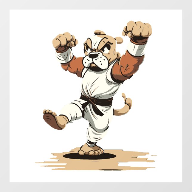 Dog Knows Karate      Wall Decal (Front)