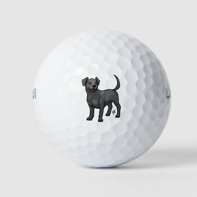 Dog - Labrador Retriever - Black Golf Balls (Front)