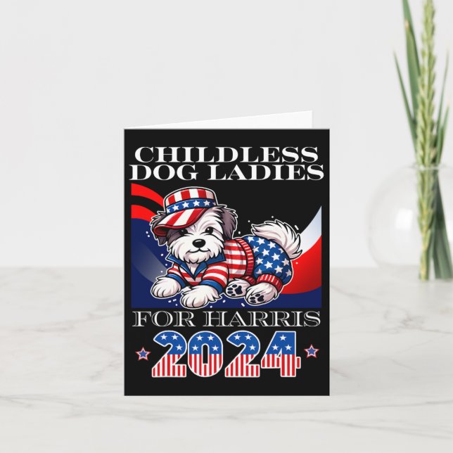 Dog Ladies For Harris 2024 Kamala President  Card (Front)