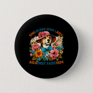 Dog Lady Against Fascism Voting Kamala Dog Owners  Button