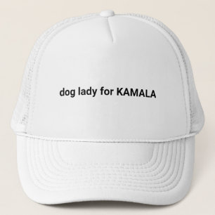 Dog lady for Kamala minimalist black text fun Trucker Hat