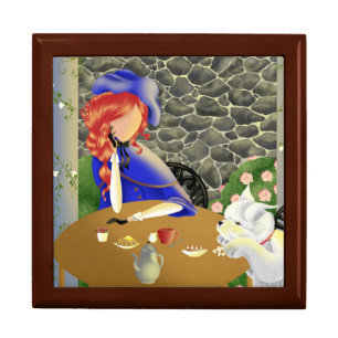 Dog & Lady in Café at Sunset Gift Box