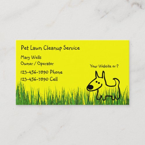 Dog Lawn Cleanup Business Cards