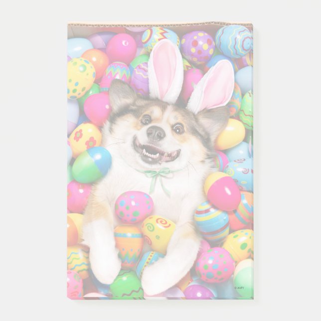 Dog Laying on Easter Eggs Post-it Notes (Front)
