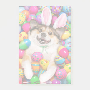 Dog Laying on Easter Eggs Post-it Notes