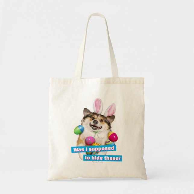 Dog Laying on Easter Eggs Tote Bag (Front)