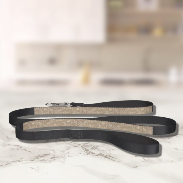 Dog Leash - Brown Botanical (Personalized Brown Botanical Dog Leash)