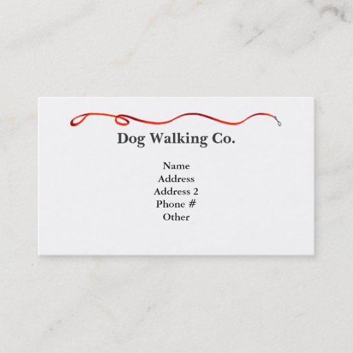 Customizable Dog Leash Business Card