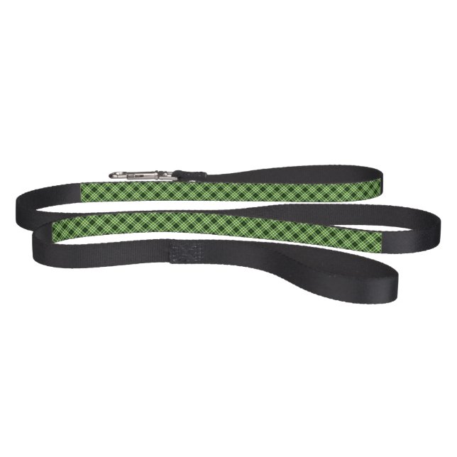 Dog Leash-Green Plaid Pet Leash (Full)