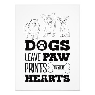 Dog Leaves Paw Prints on your heart Cute Puppy Ske