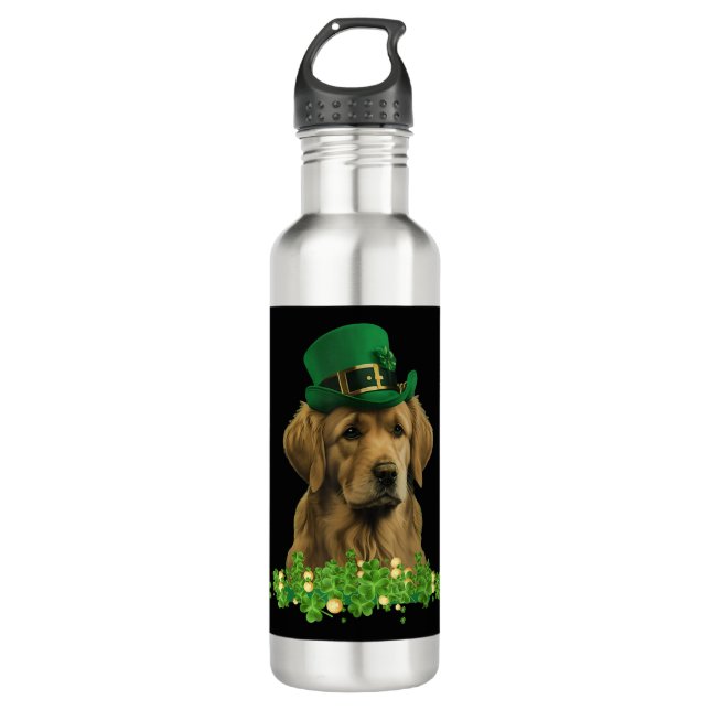 Dog Leprechaun St Patricks Day ,Funny st pattys do Stainless Steel Water Bottle (Front)