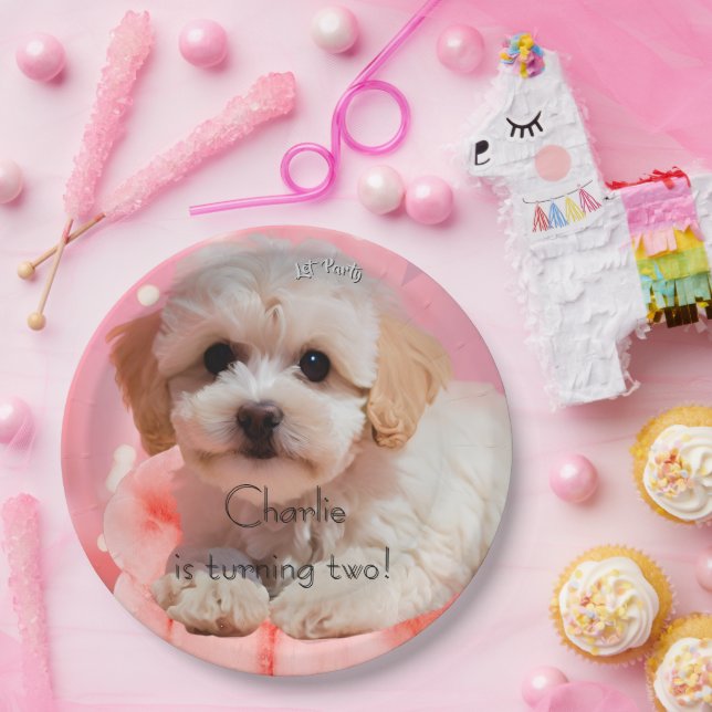 Dog Let's Party Birthday  Paper Plates (Party)