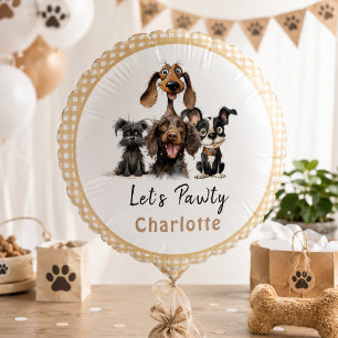 Dog Let's Pawty Birthday Balloon
