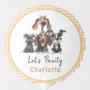 Dog Let's Pawty Birthday Balloon