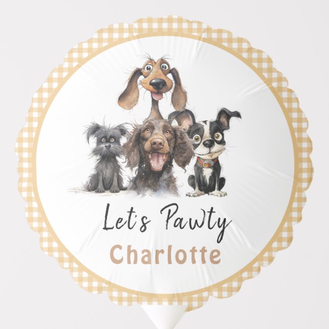 Dog Let's Pawty Birthday Balloon (Front)
