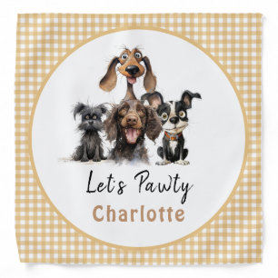 Dog Let's Pawty Birthday Bandana
