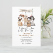 Dog Let's Pawty Birthday Invitation (Standing Front)