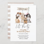 Dog Let's Pawty Birthday Invitation<br><div class="desc">Dog Let's Pawty Gender Neutral Birthday Invitation</div>