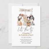 Dog Let's Pawty Birthday Invitation (Front)