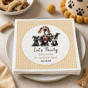 Dog Let's Pawty Birthday Napkins