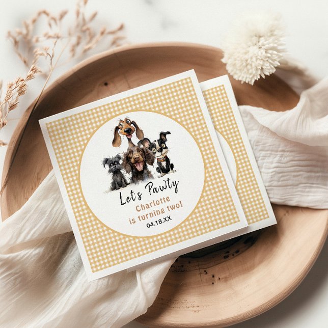 Dog Let's Pawty Birthday Napkins (Creator Uploaded)