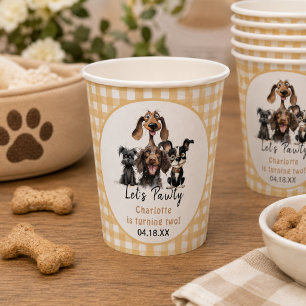Dog Let's Pawty Birthday Paper Cups