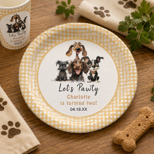 Dog Let's Pawty Birthday Paper Plates