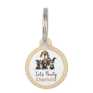 Dog Let's Pawty Birthday Pet ID Tag