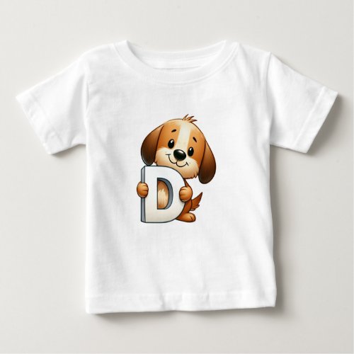 Dog Letter D Baby T_Shirt