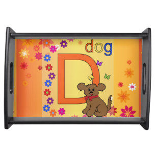 Dog Letter D Serving Tray