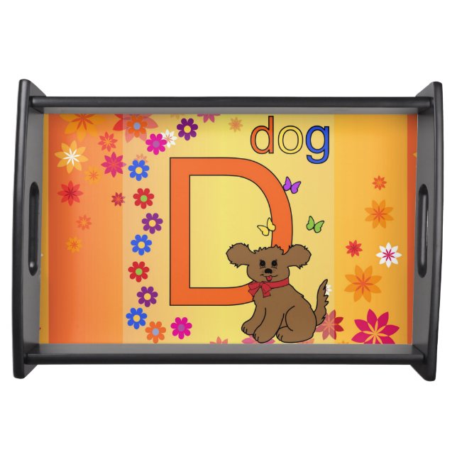 Dog Letter D Serving Tray (Front)