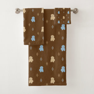 Dog Lhasa Apso pattern Bath Towel Set
