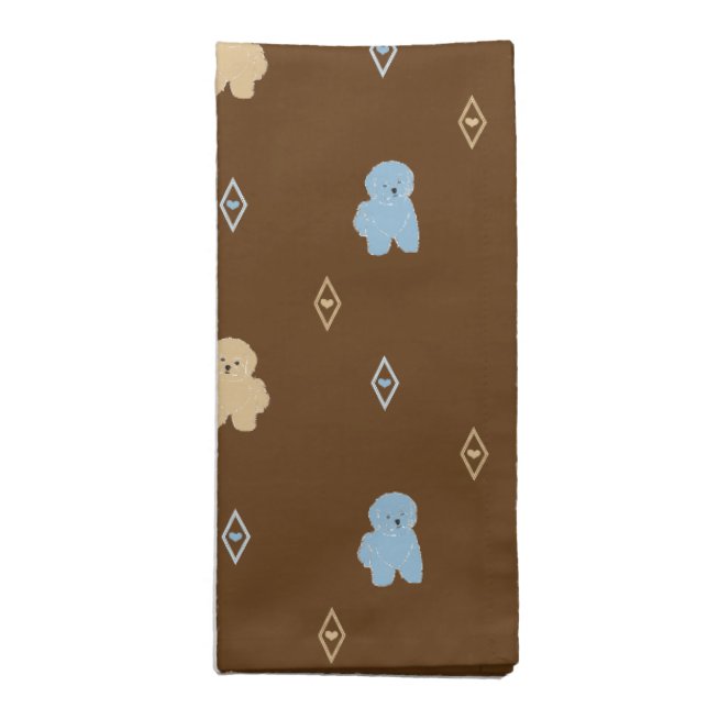 Dog Lhasa Apso pattern Cloth Napkin (Folded)