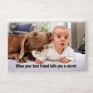 Dog Licking Baby's Ear HP Laptop Skin
