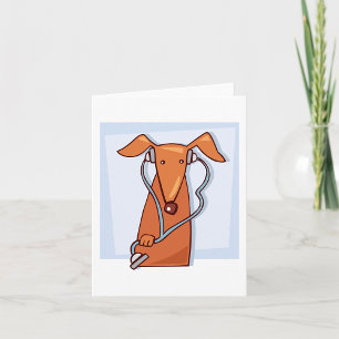 Dog Listening to Music Funny Headphones Pup Card